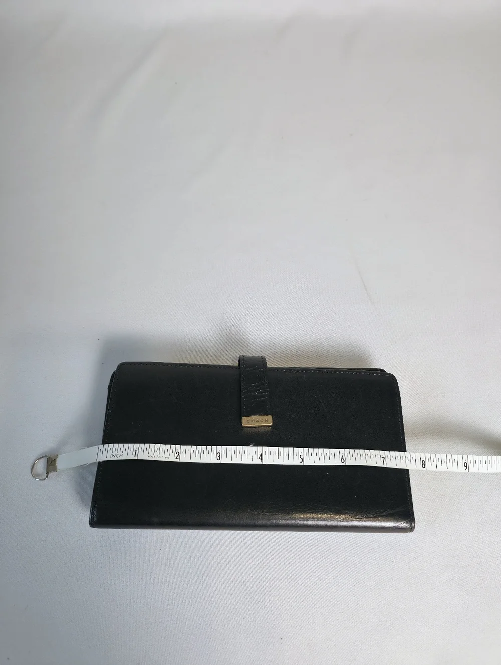 Vintage Coach Lexington Long Wallet Black Water Buffalo Leather Brass Kisslock - Picture 5 of 6